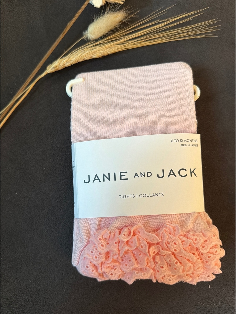 Janie and Jack Baby Pink Ruffle Tights for 6 to 12 Months